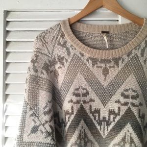 Free People Superstar Aztec Pullover Sweater. S